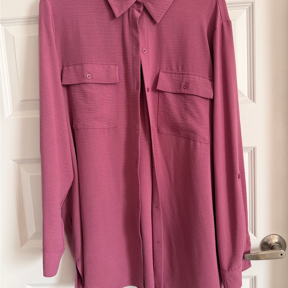 Hilary Radley Pink Collared Blouse